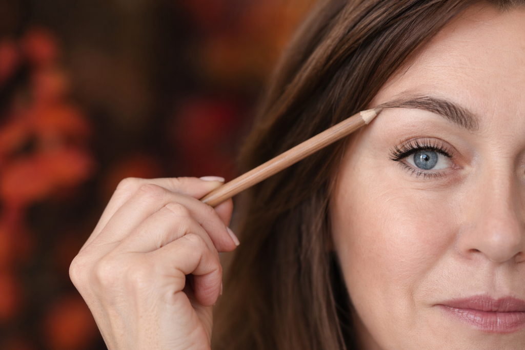 Pencil test for botox eyebrow AI Generated image